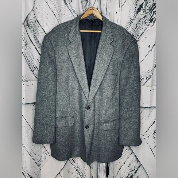 Bill Blass 100% Camel Hair Blazer Gray 50R - Picture 1 of 9